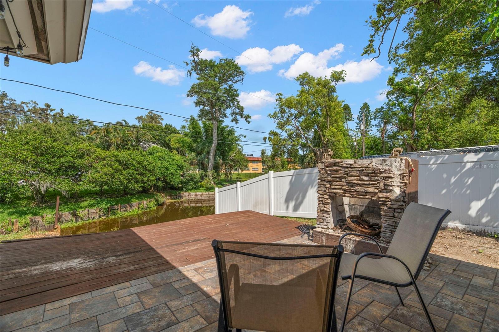 back porch overlooking pond