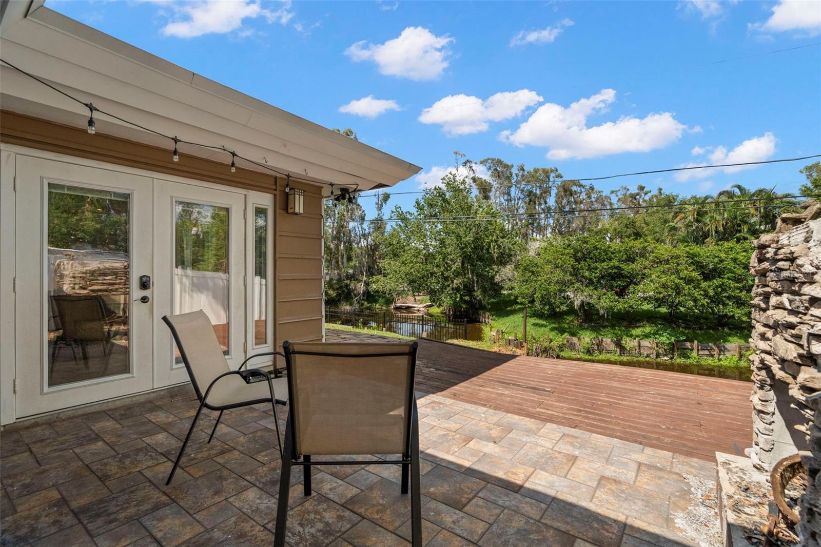 back porch overlooking pond