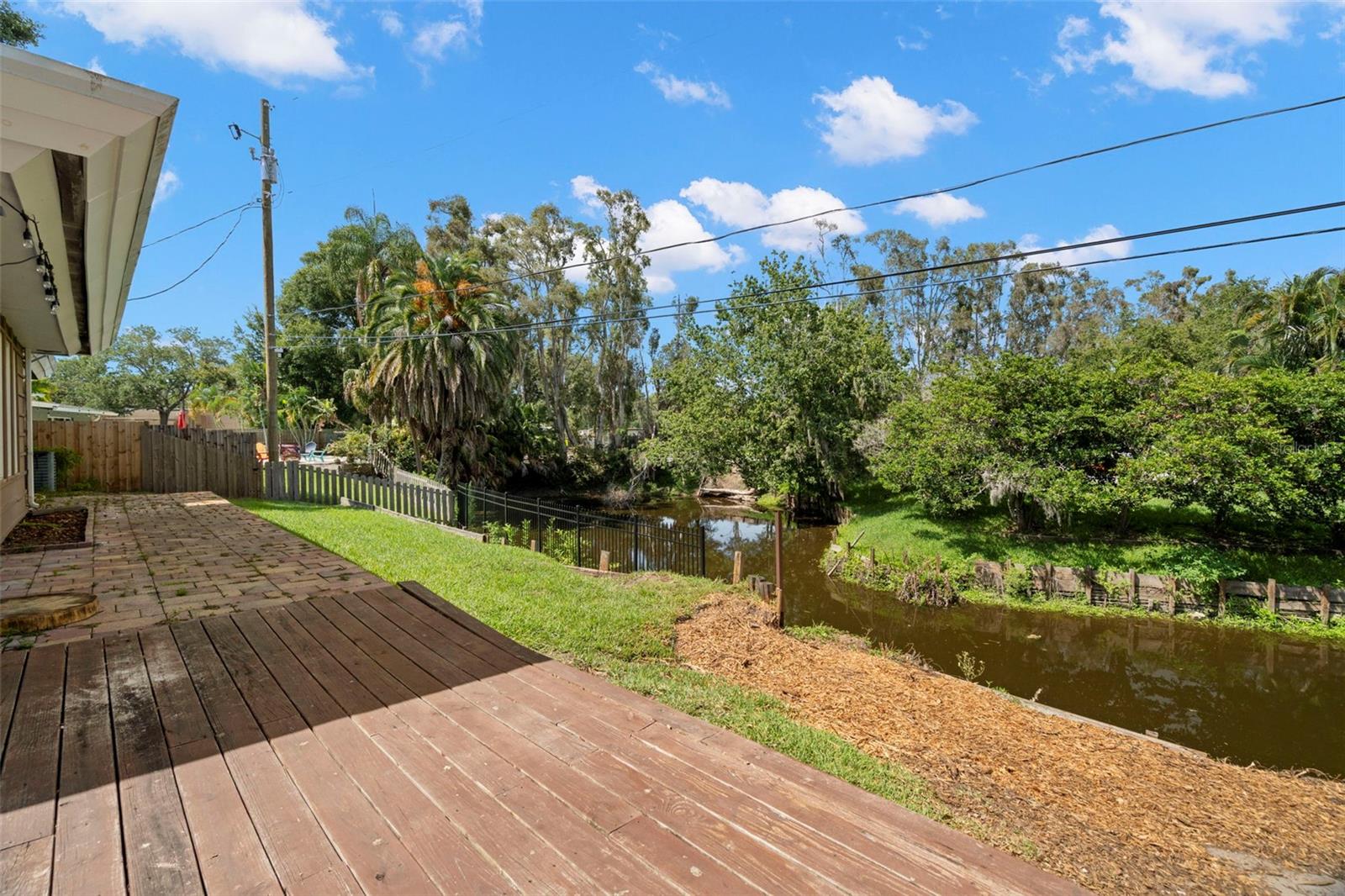 back porch overlooking pond