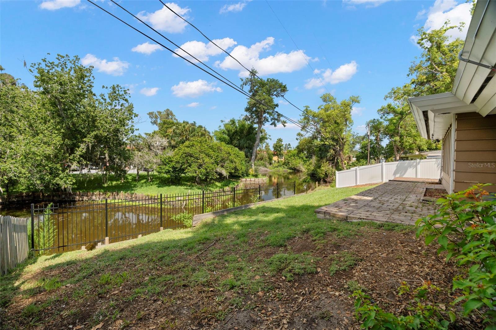 backyard overlooking pond
