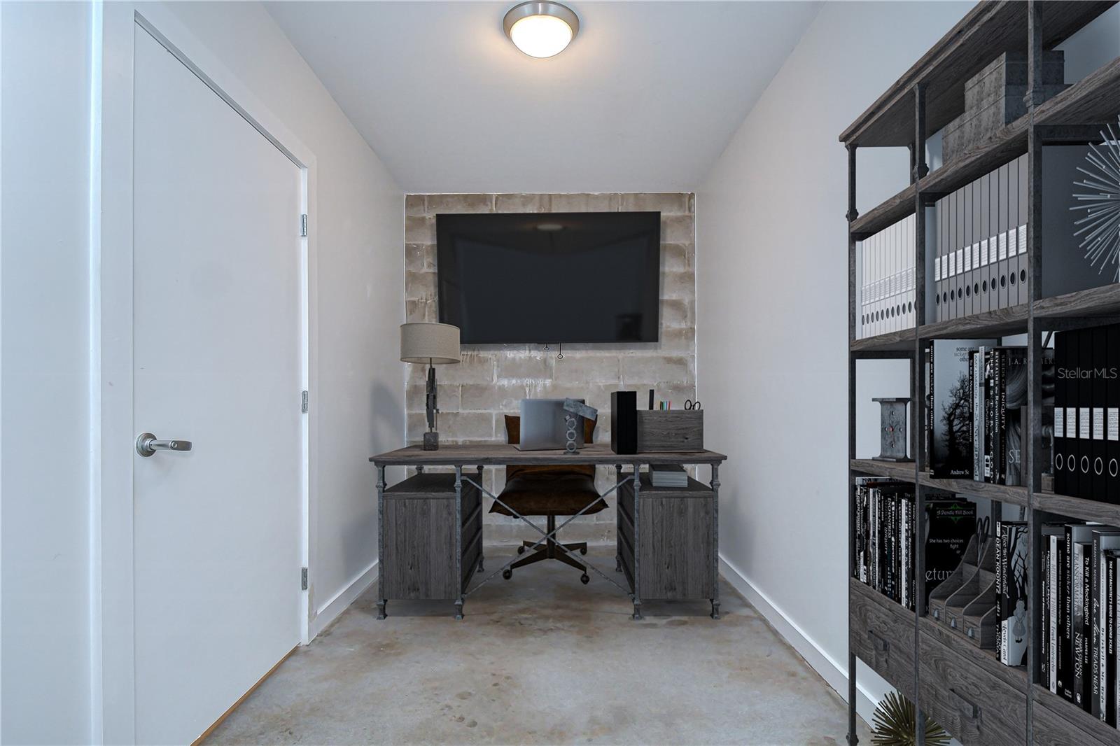 A dedicated office nook offers a quiet space for remote work or creative pursuits!
