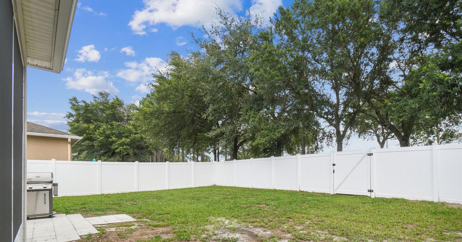 Yard w/PVC Fence & Access Gate