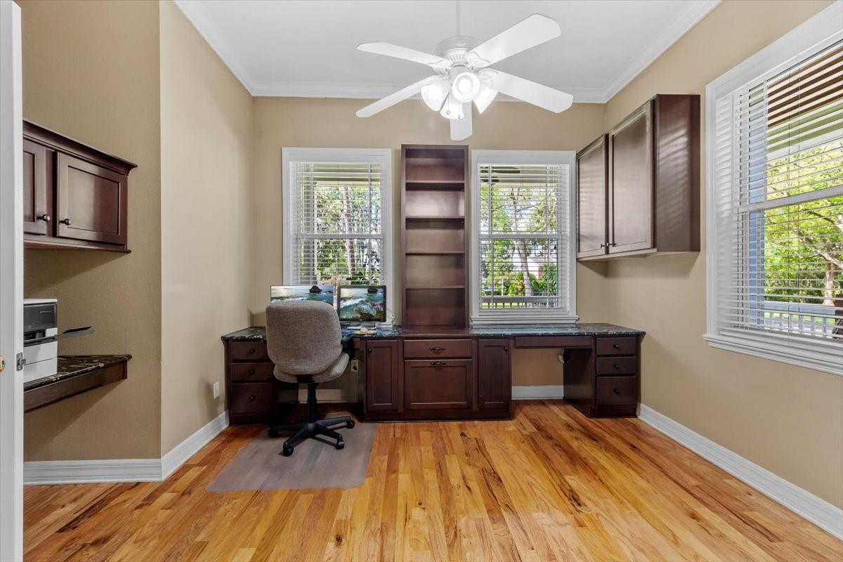 Dedicated office off of kitchen