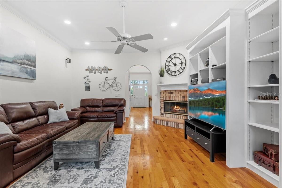 Living/family room looking at front door