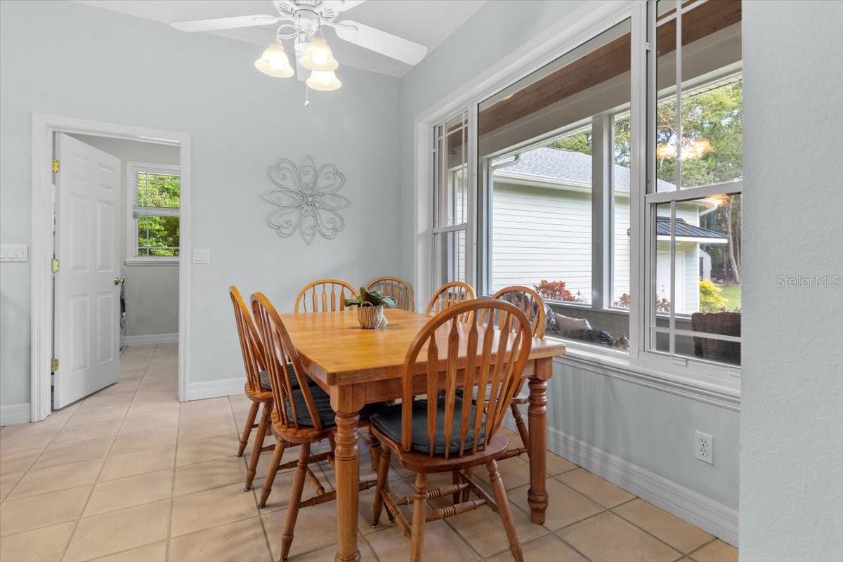 Eat-in kitchen into laundry room
