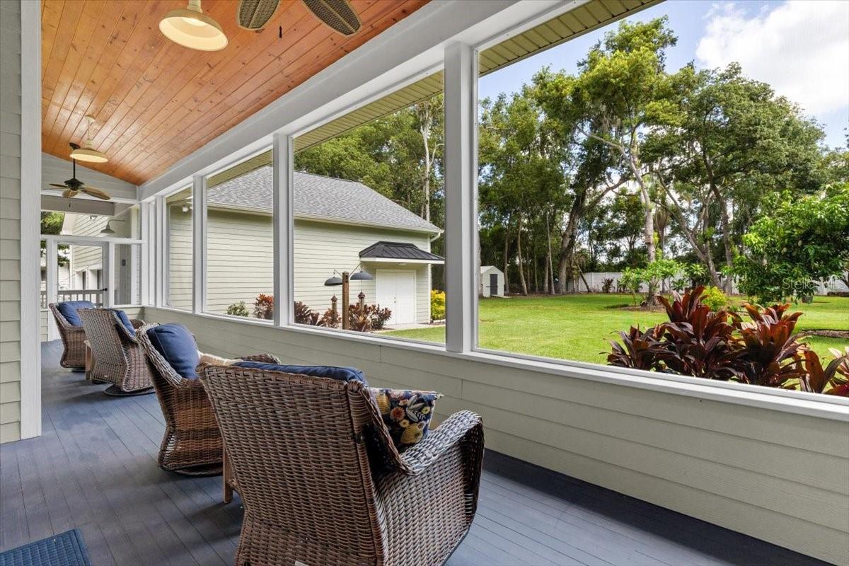 Back porch overlooking backyard