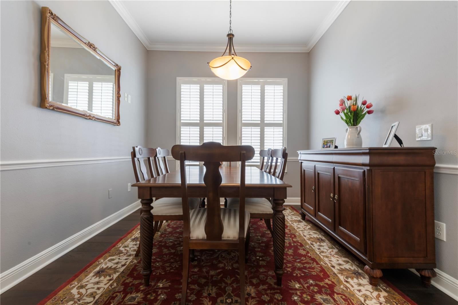 Formal dining at front of home.