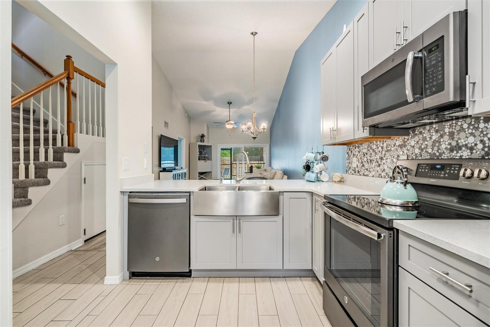 Remodeled kitchen with quality materials & stainless steel appliances