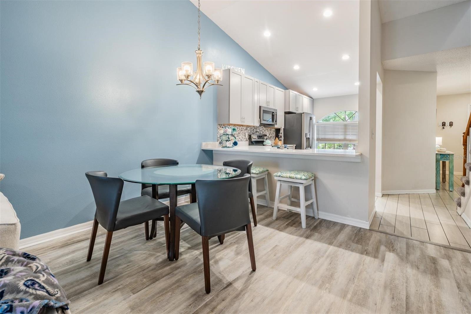 Dining space open to kitchen and living, great for entertaining