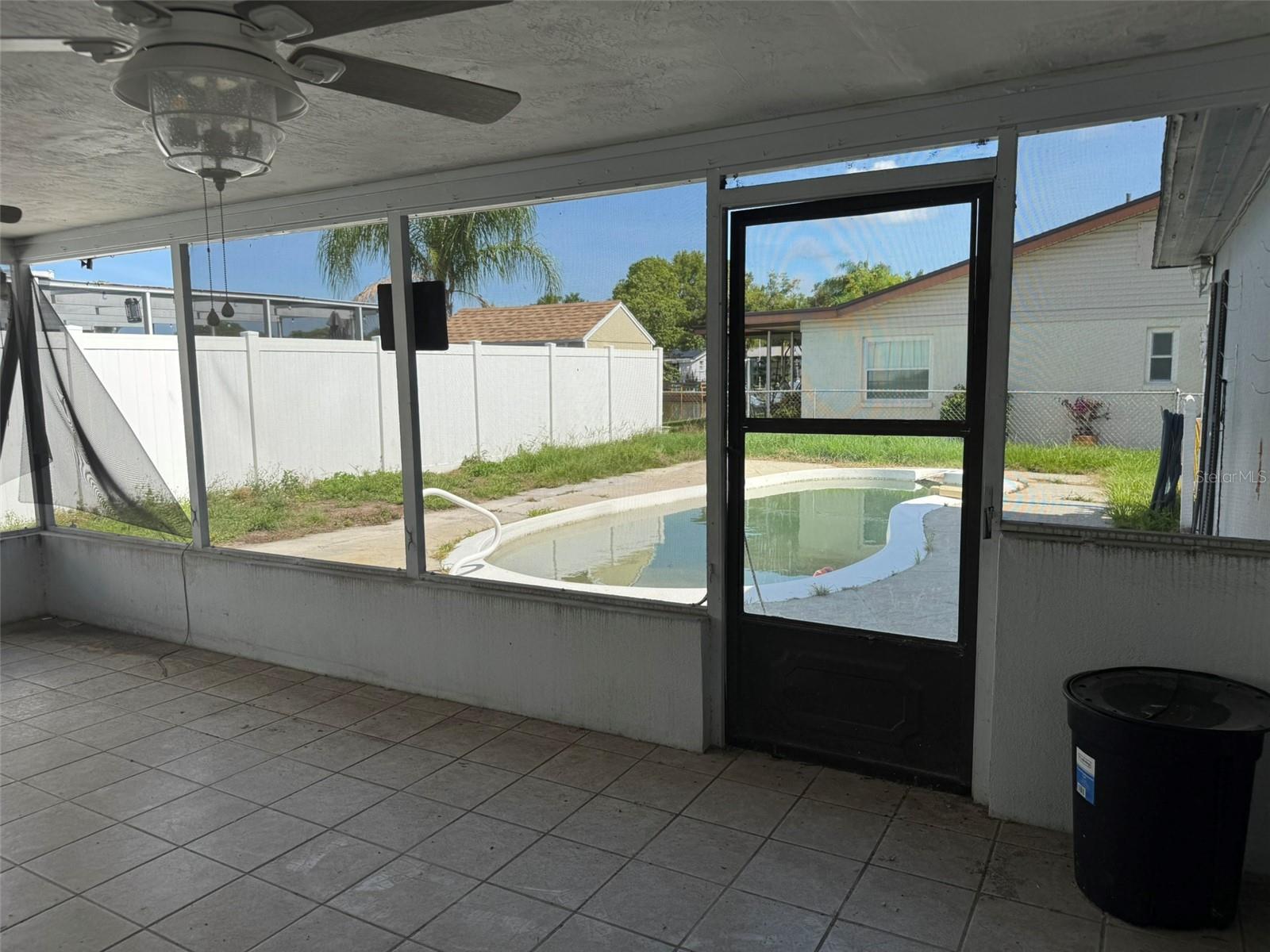 back porch overlooking pool