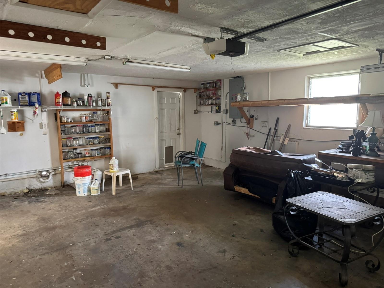 2 car garage with workbench