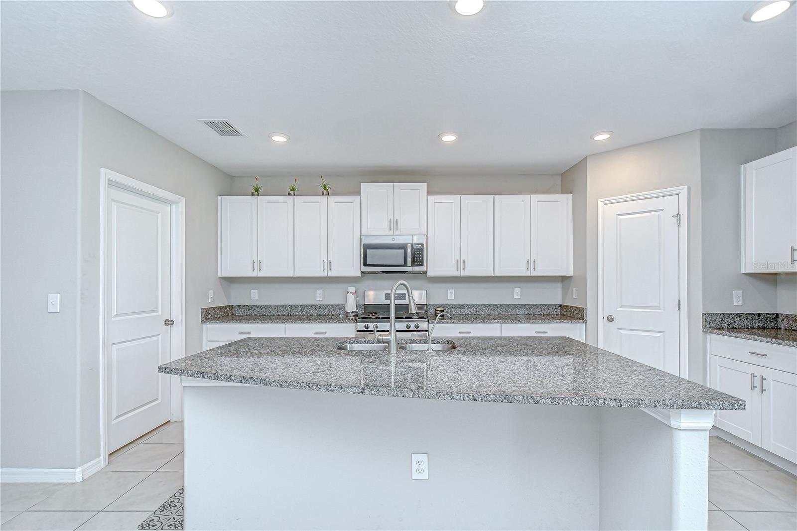 Spacious kitchen with bar seating!