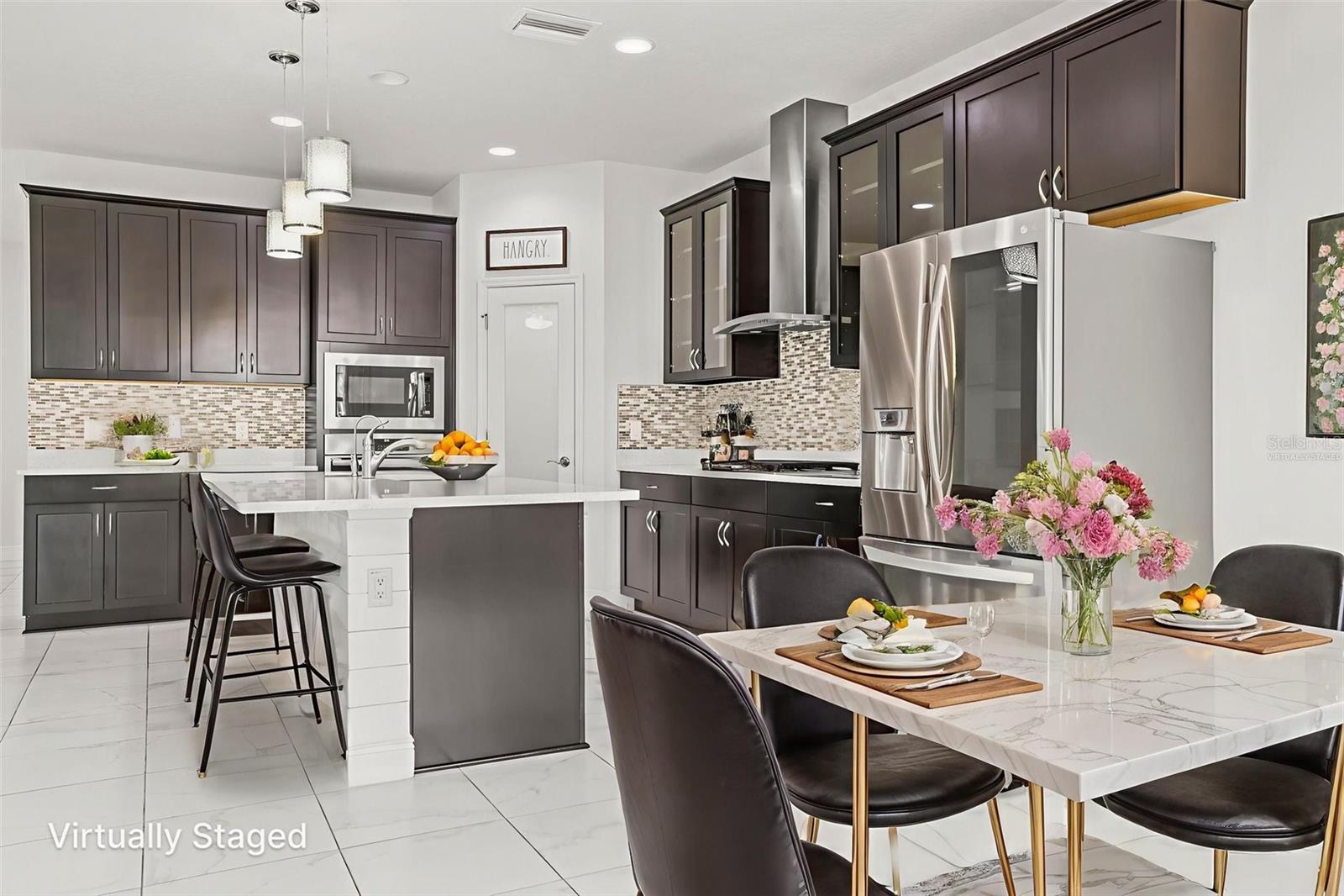 Virtually staged dining room