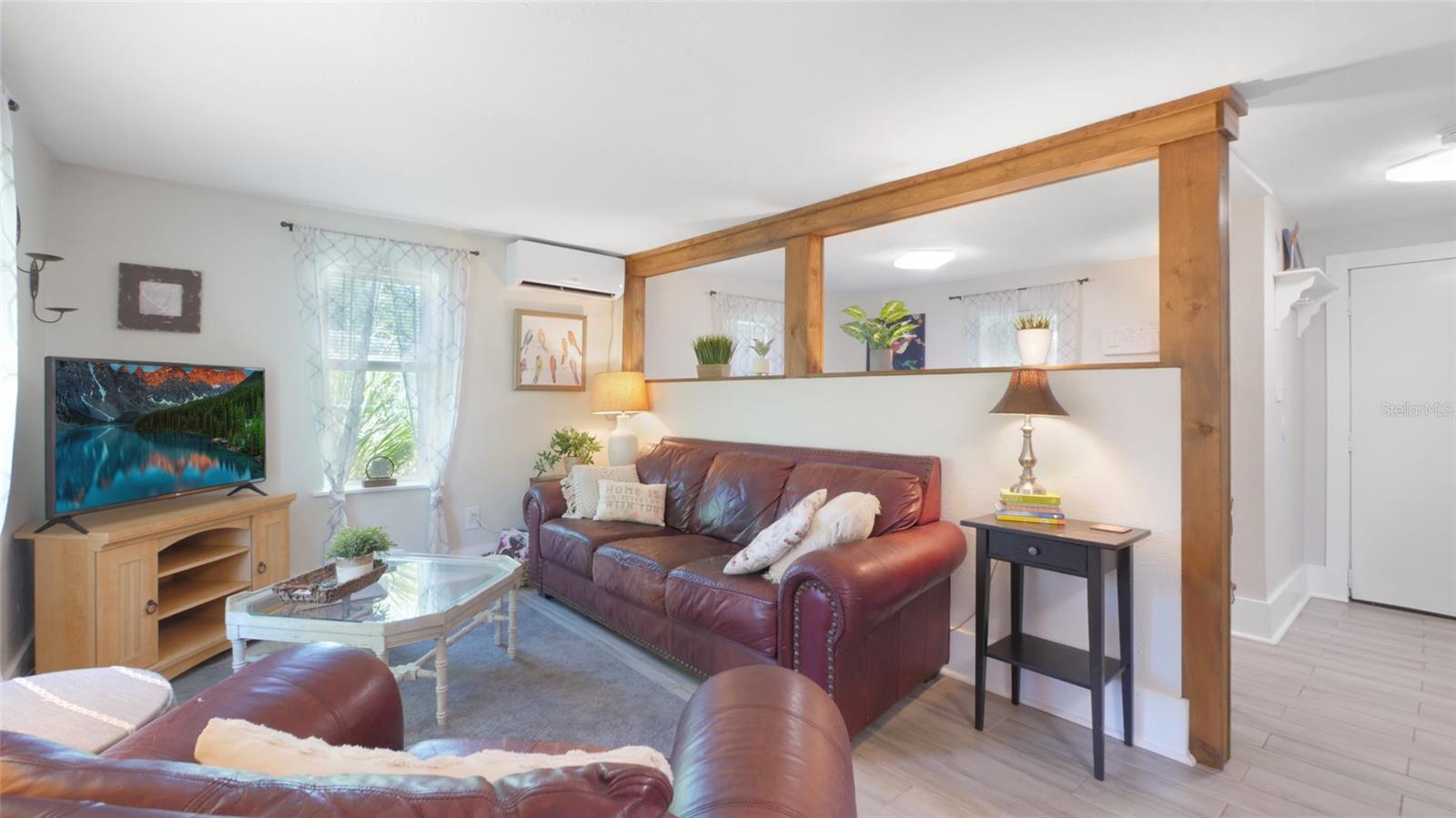 Half-wall separating bedroom