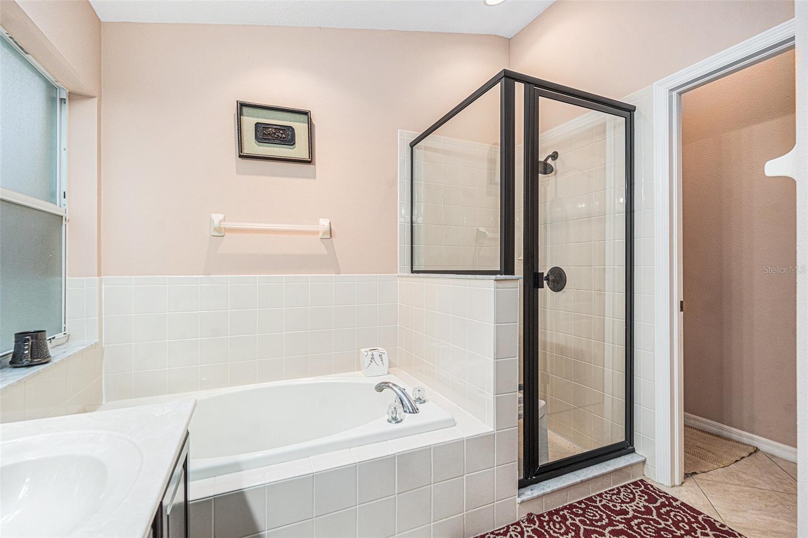 Primary en suite - dual sink, separate tub & Shower & private water closet