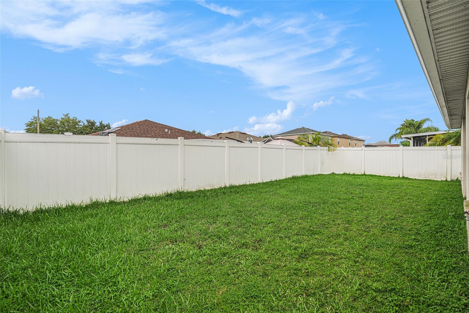 Fenced backyard