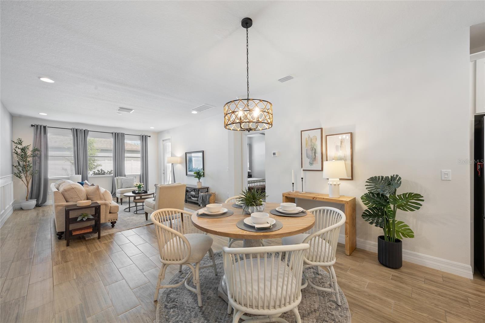 Open floorplan creates  relaxing entertaining space.