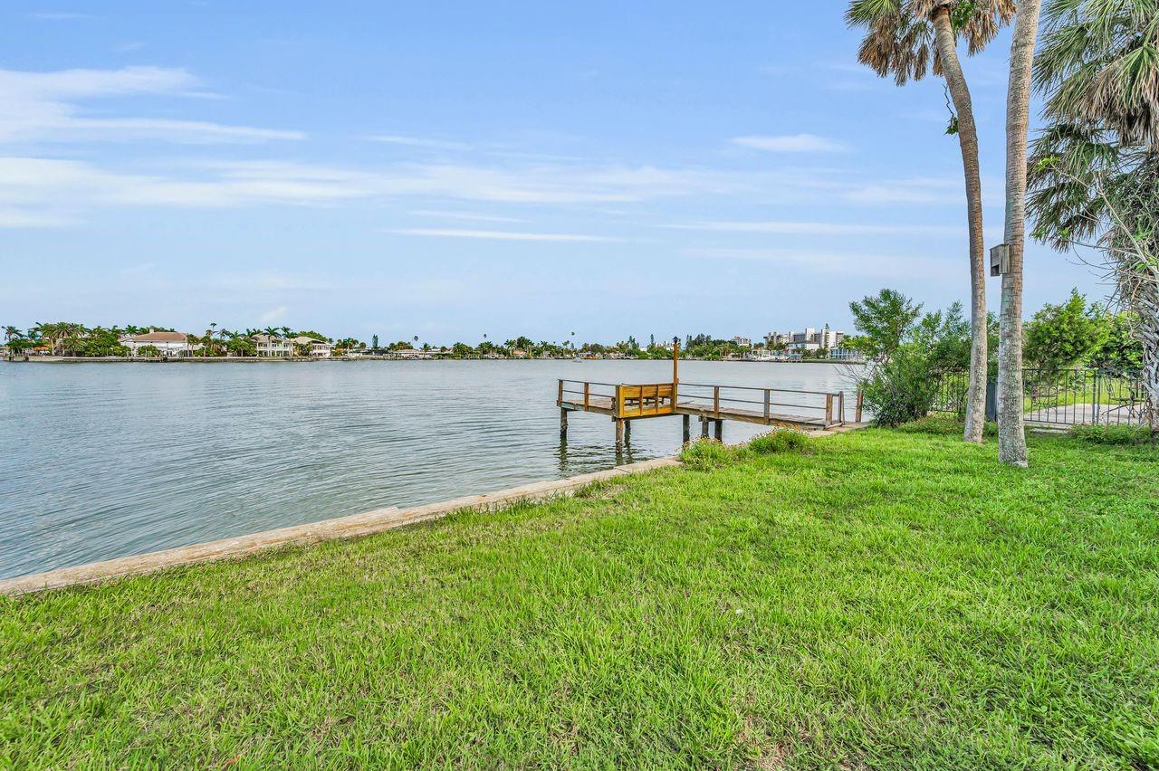 The dock belongs to this property as well.