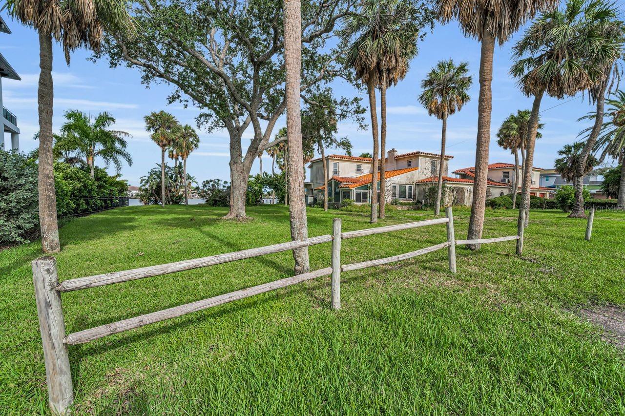 An incredible view of the water from this side yard.