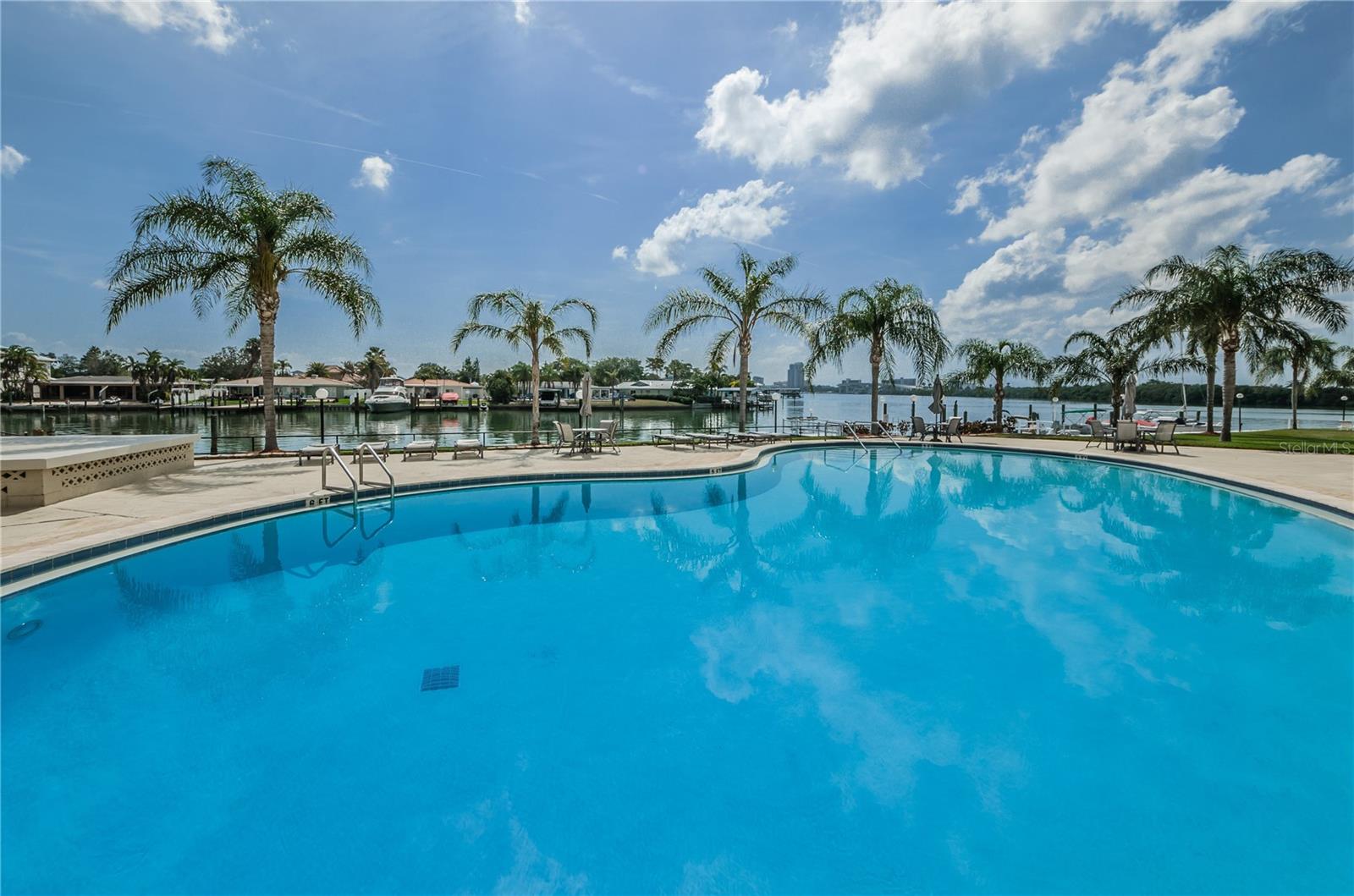 Pool with water view
