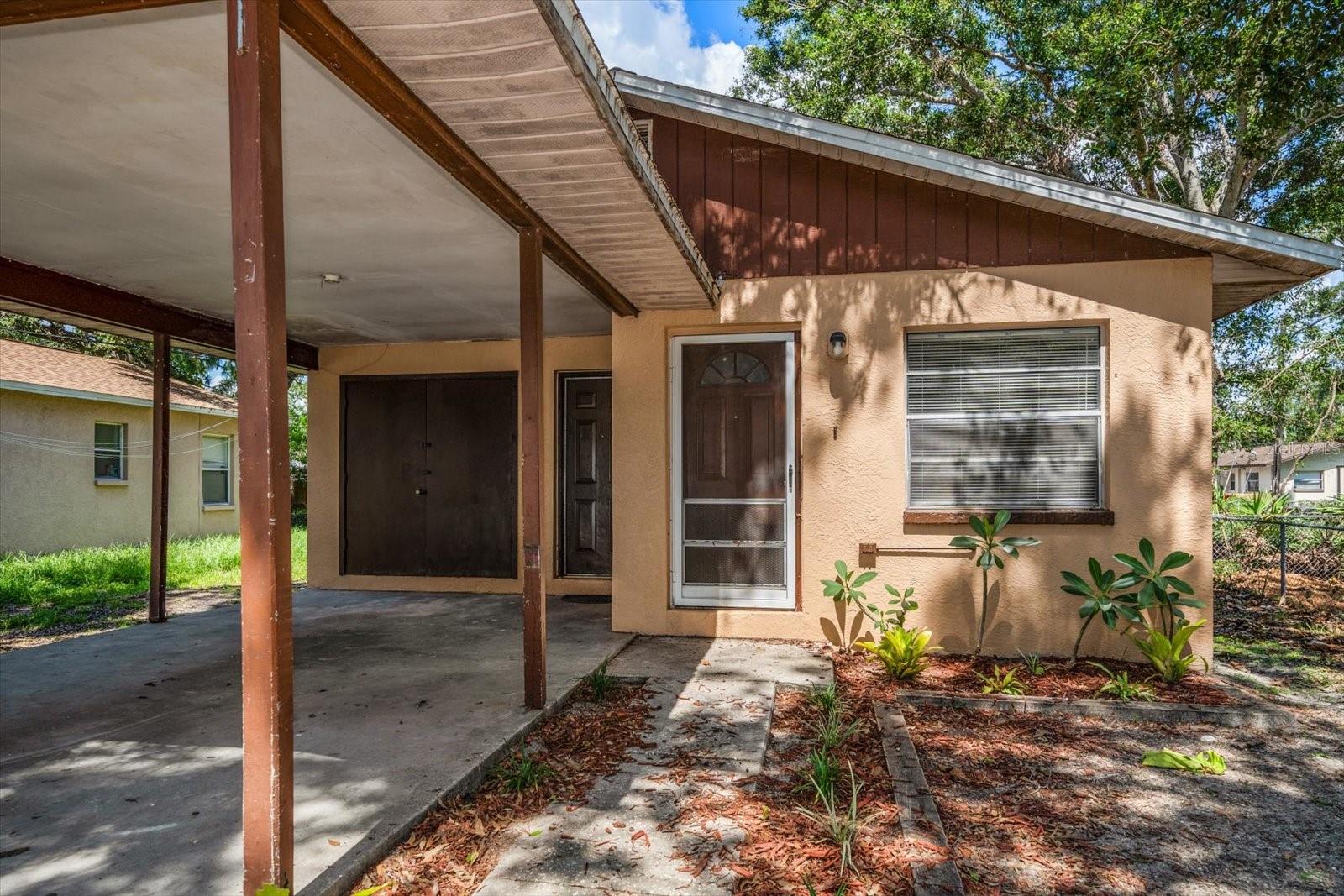 Large covered carport