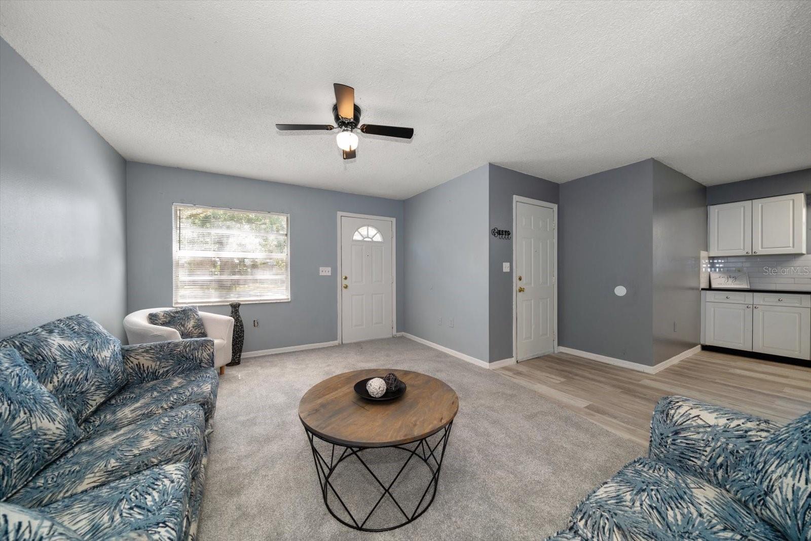 Living room with new carpets