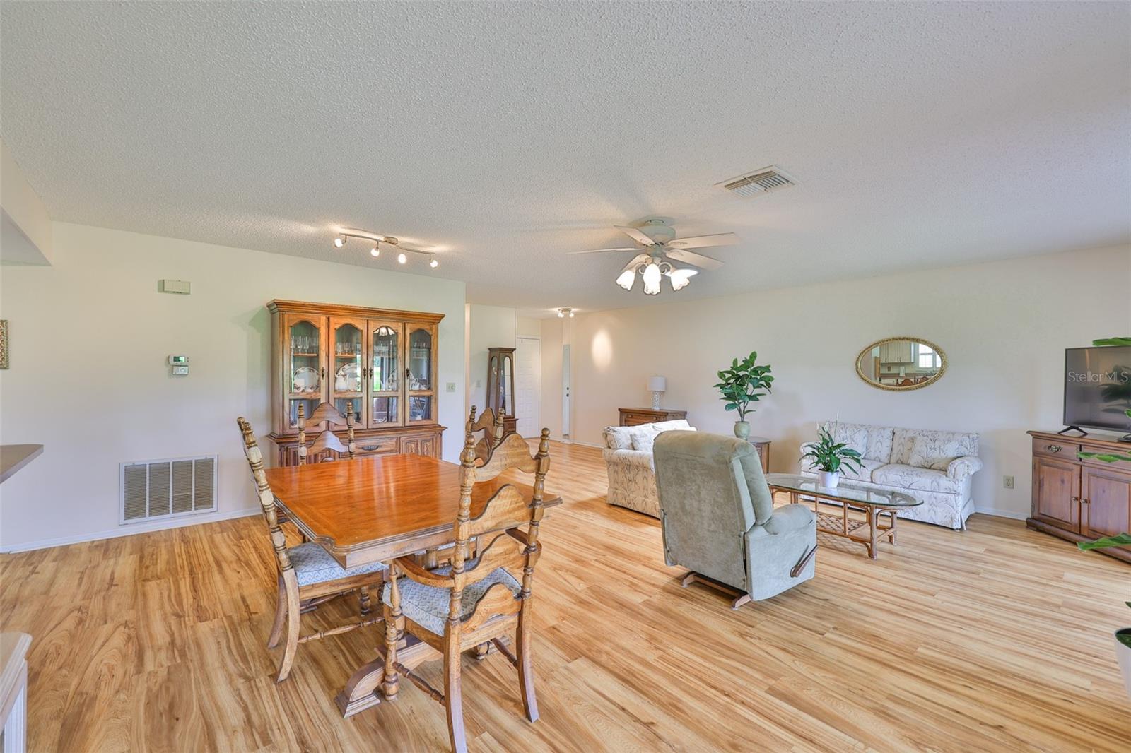 The Dining area is spacious and open for entertaining.