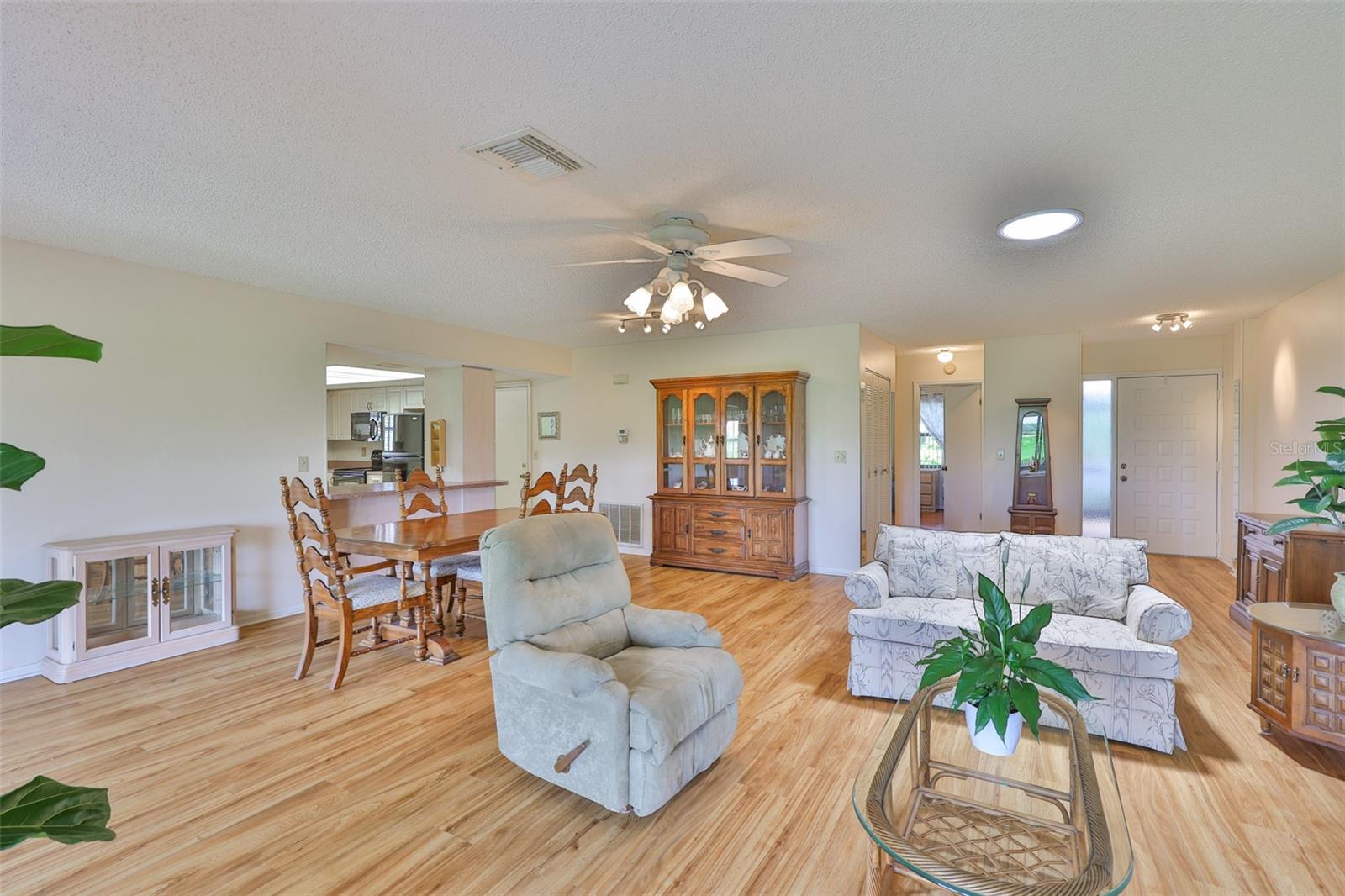 The laminate flooring is carried throughout all of the main living area.