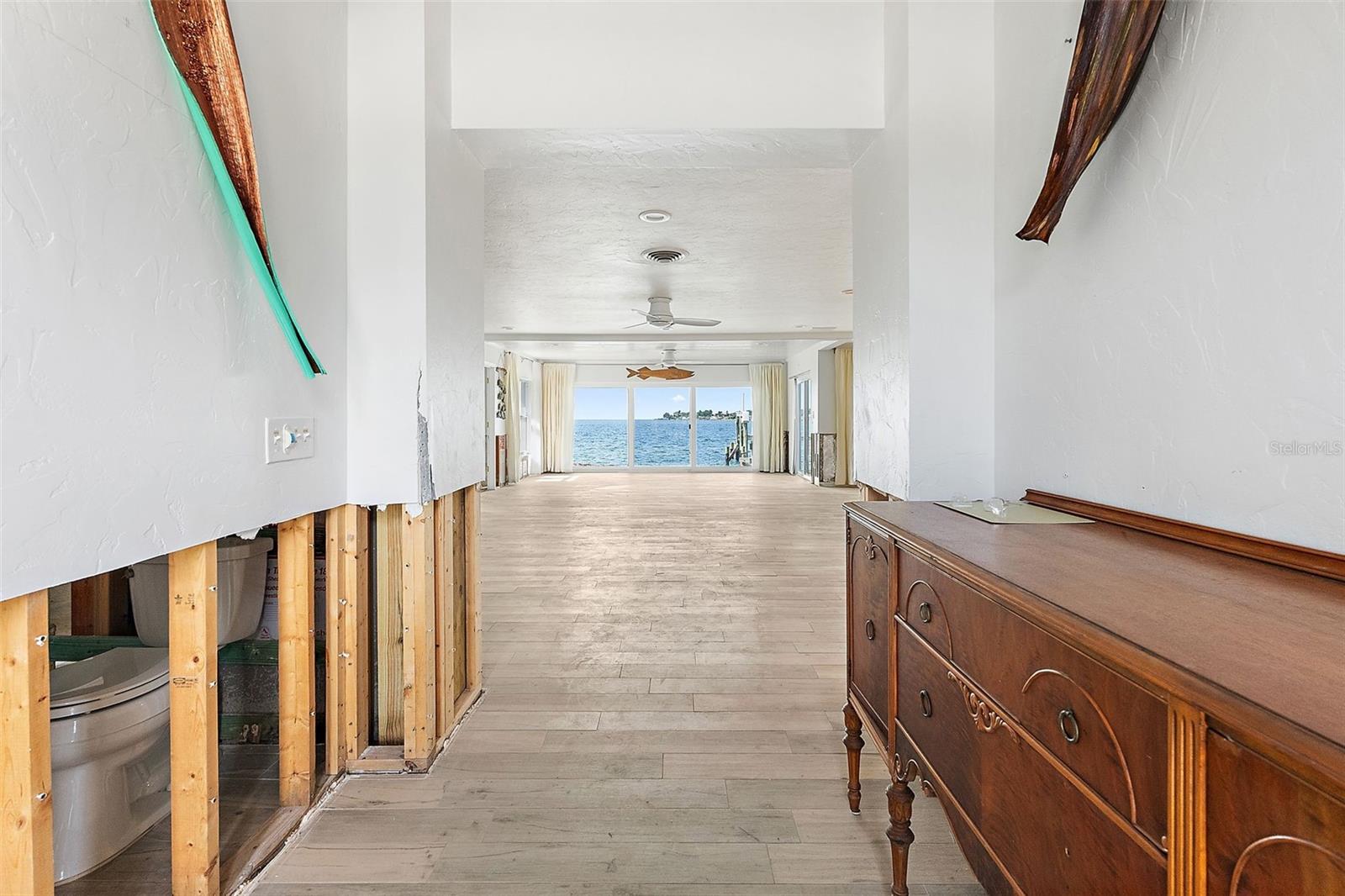 Foyer into Home w/ Water Views