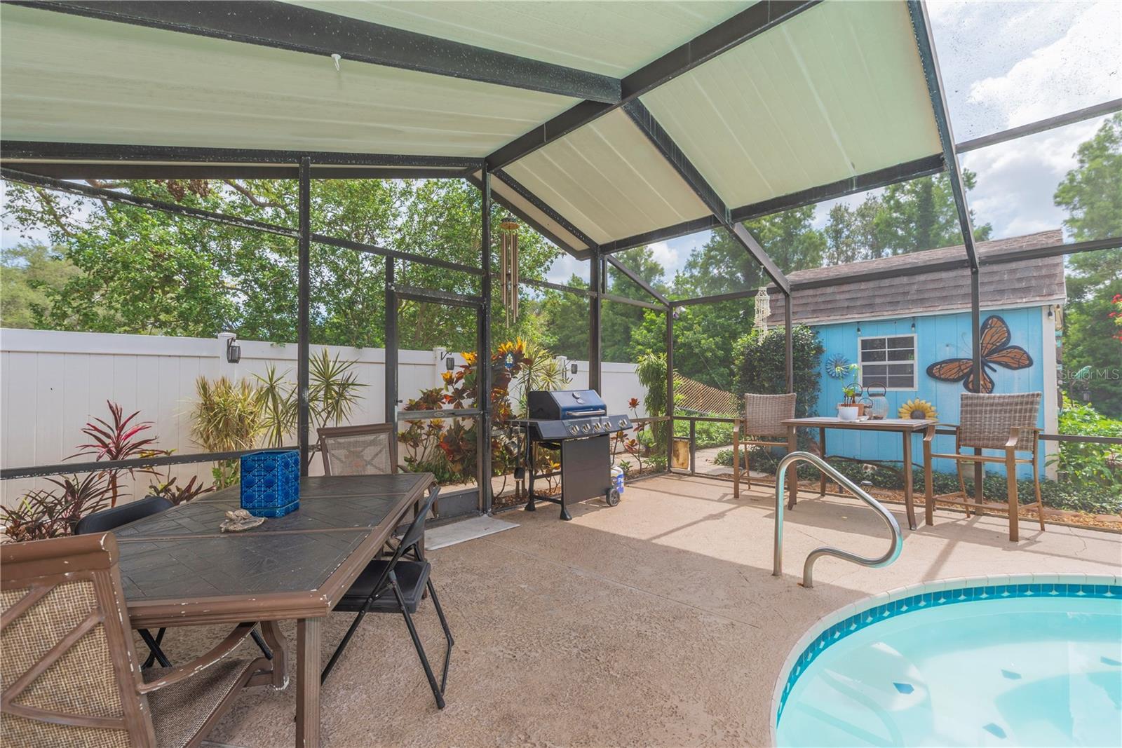 Covered pool lanai.