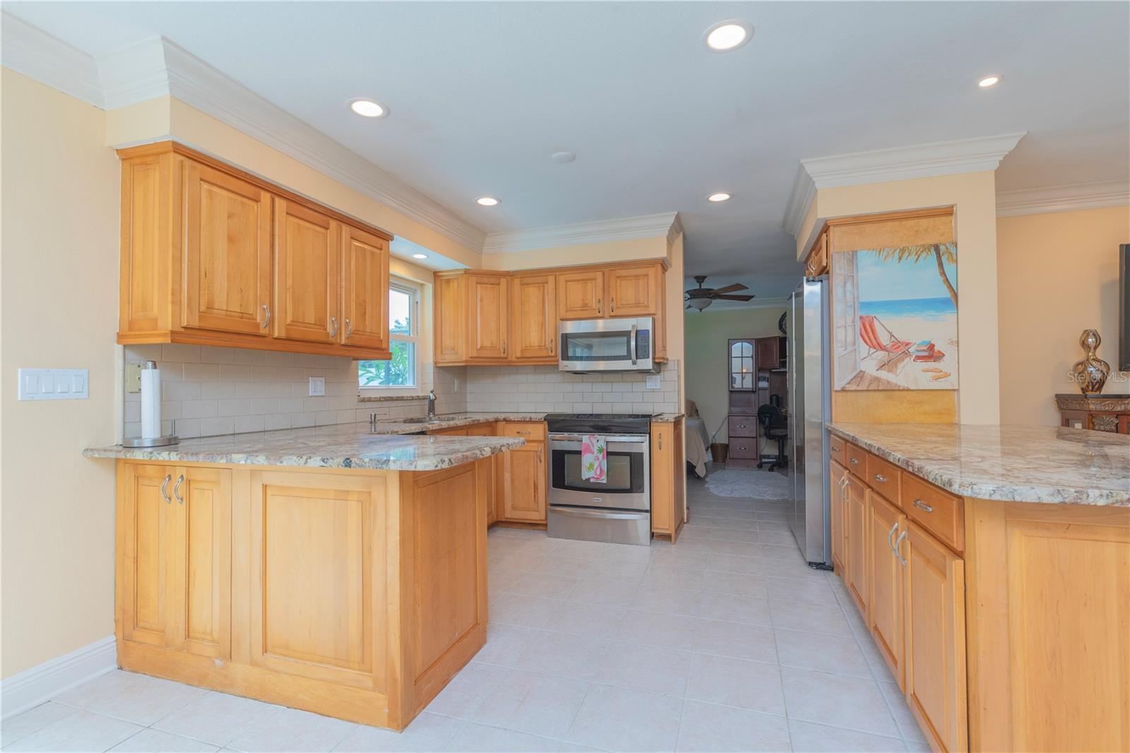 Kitchen granite counters.