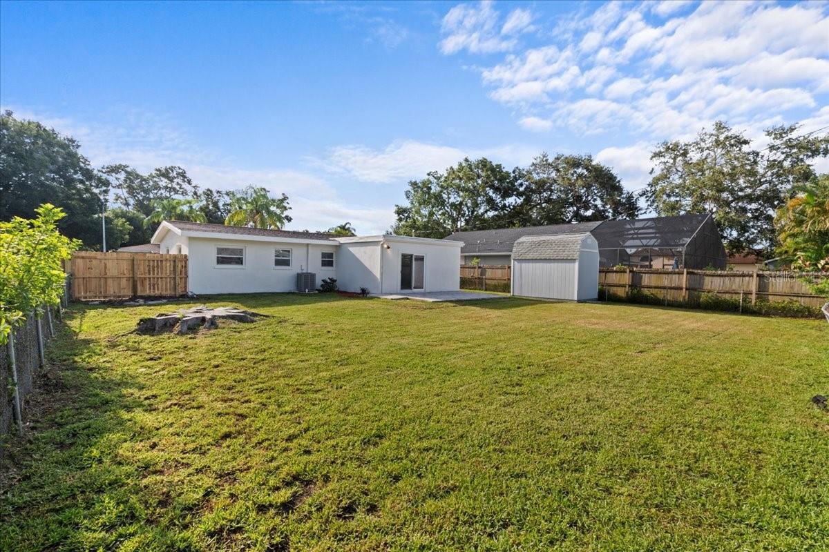 Fenced backyard