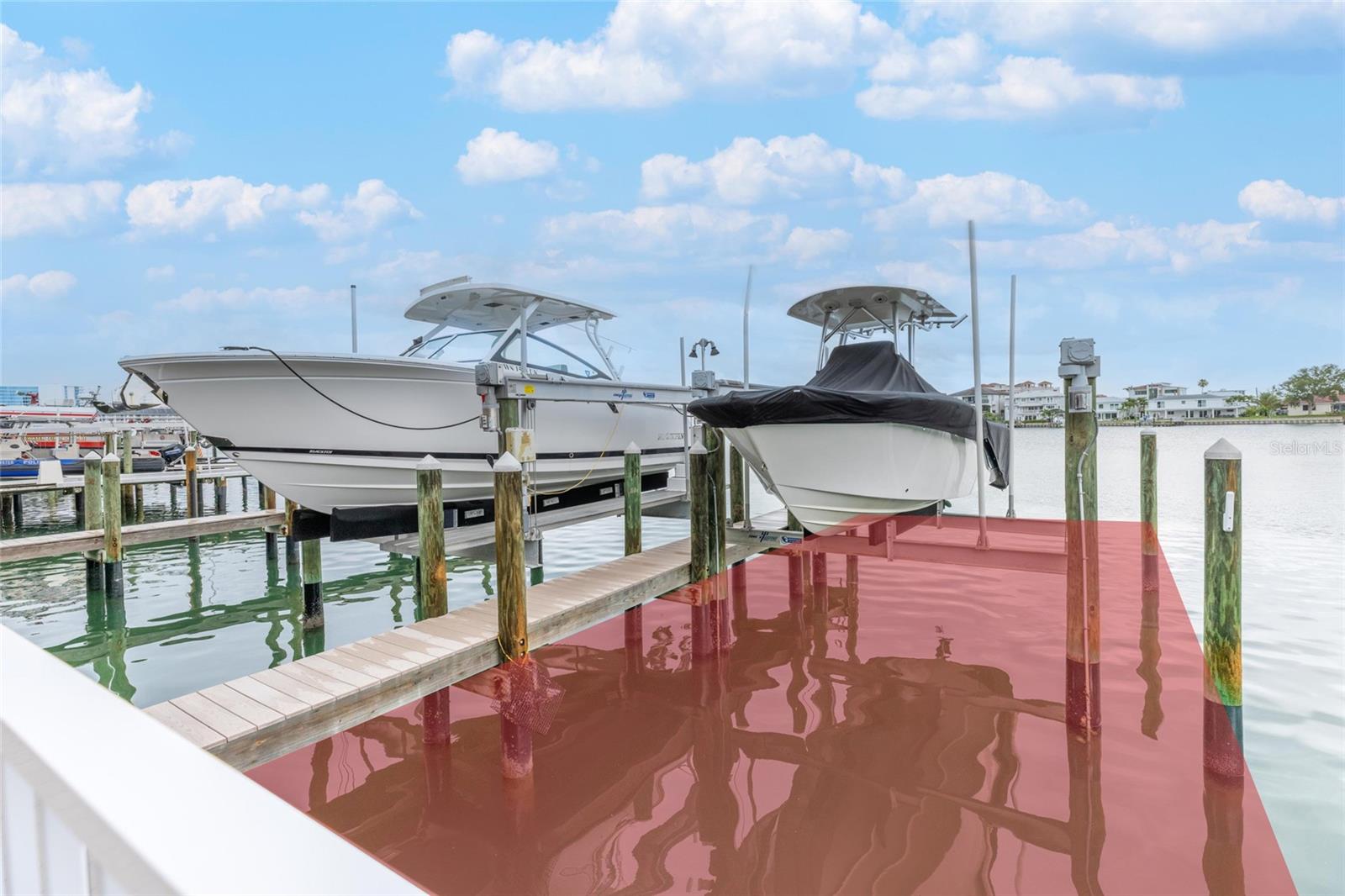 There is only 4 boat slips, one belongs to unit #503 (shown in red)