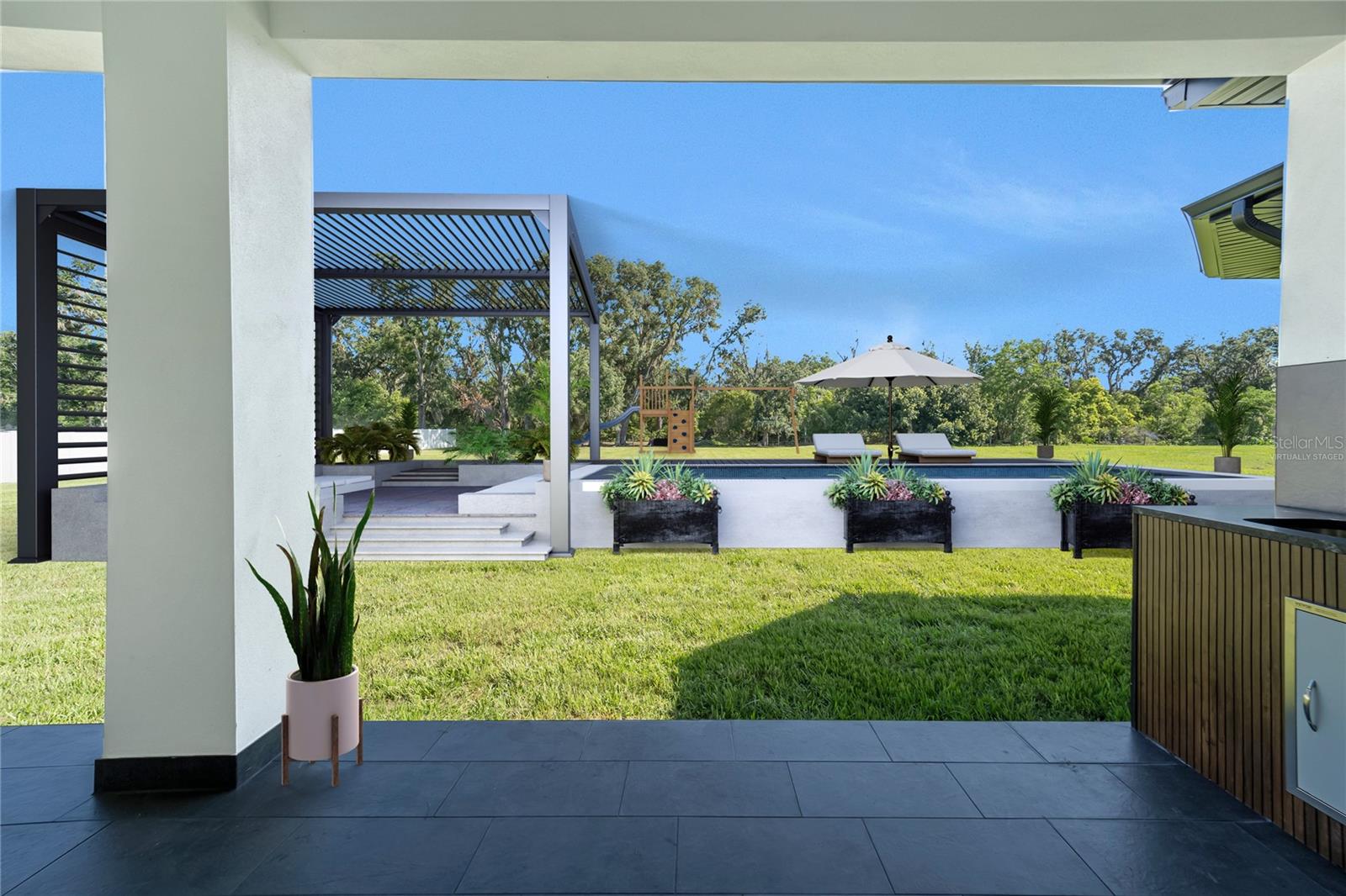 Backyard Virtually Staged