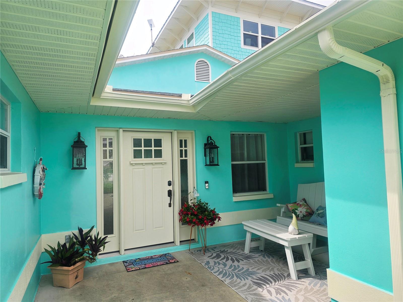 Entry Exterior Foyer. Door has Keypad