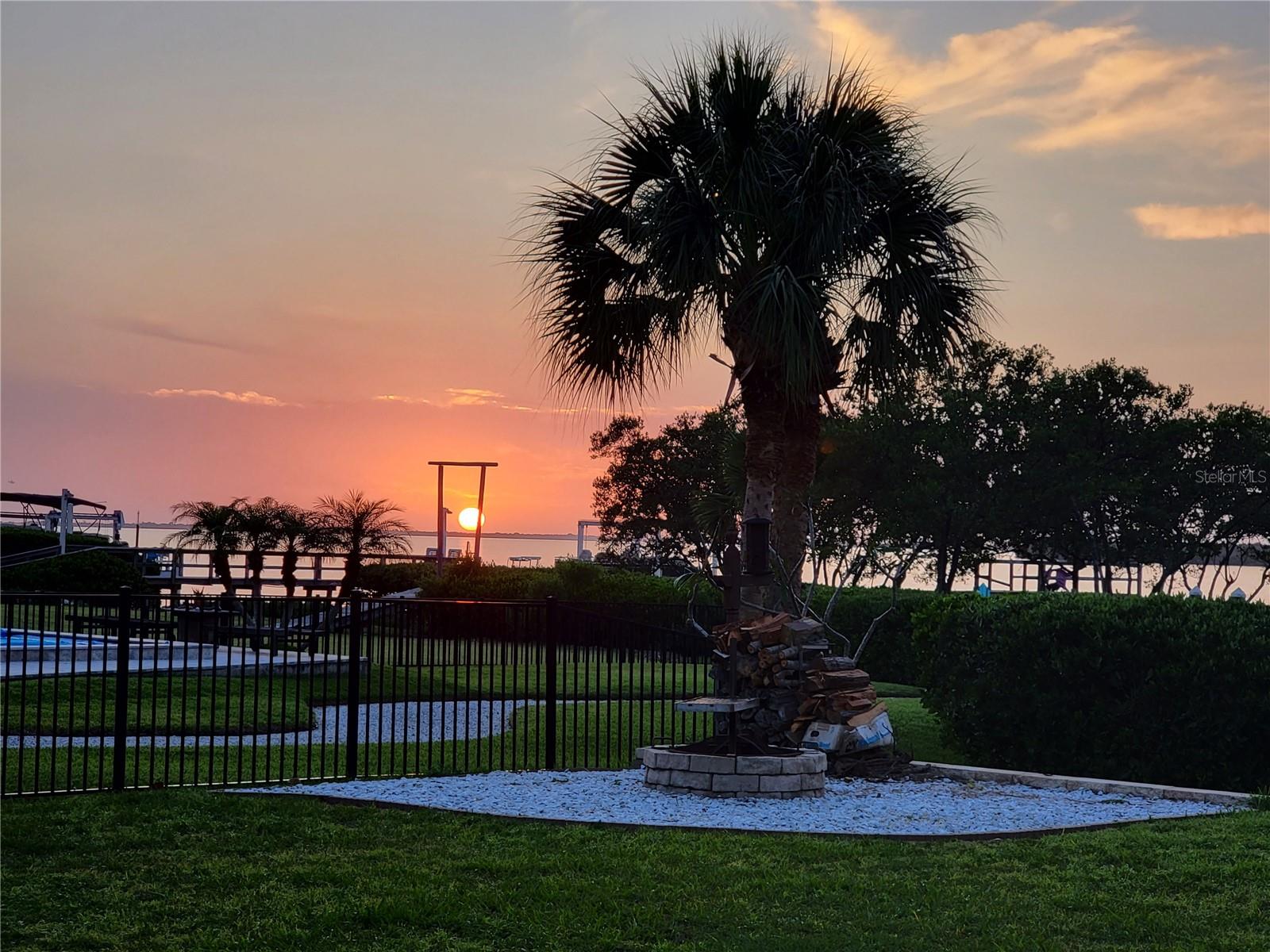 Sunset from fire pit area