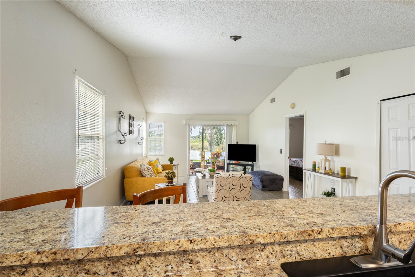 Bar area with access to living room