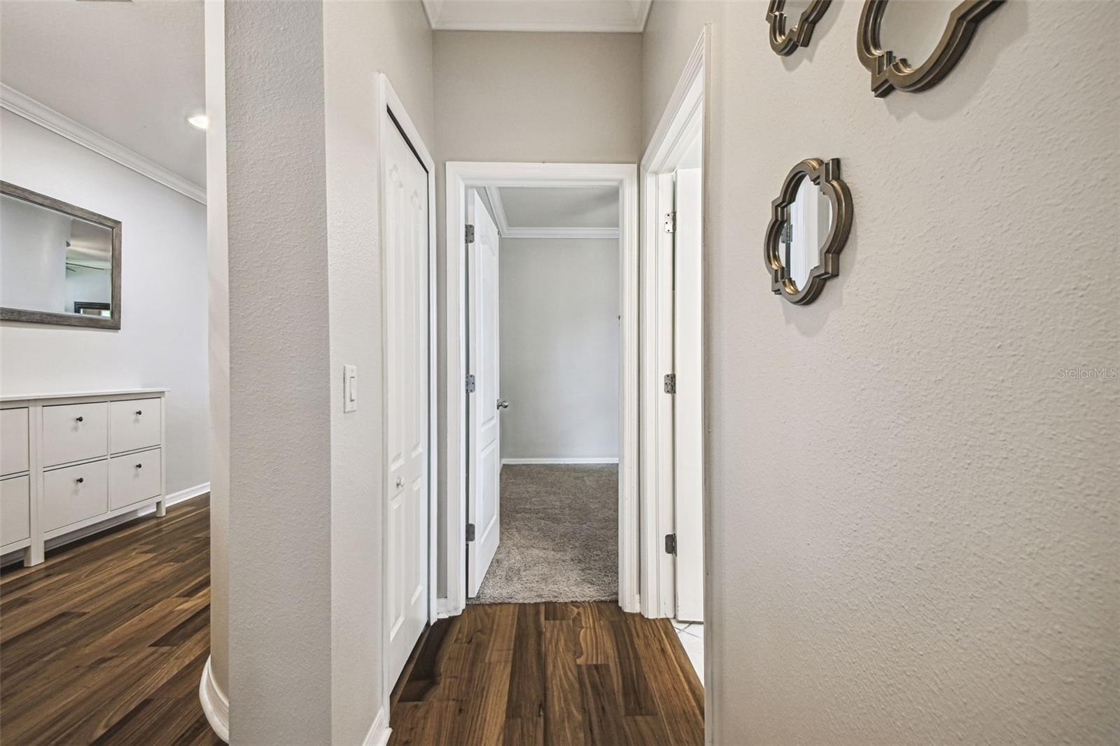 Split bedrooms and shared guest bath