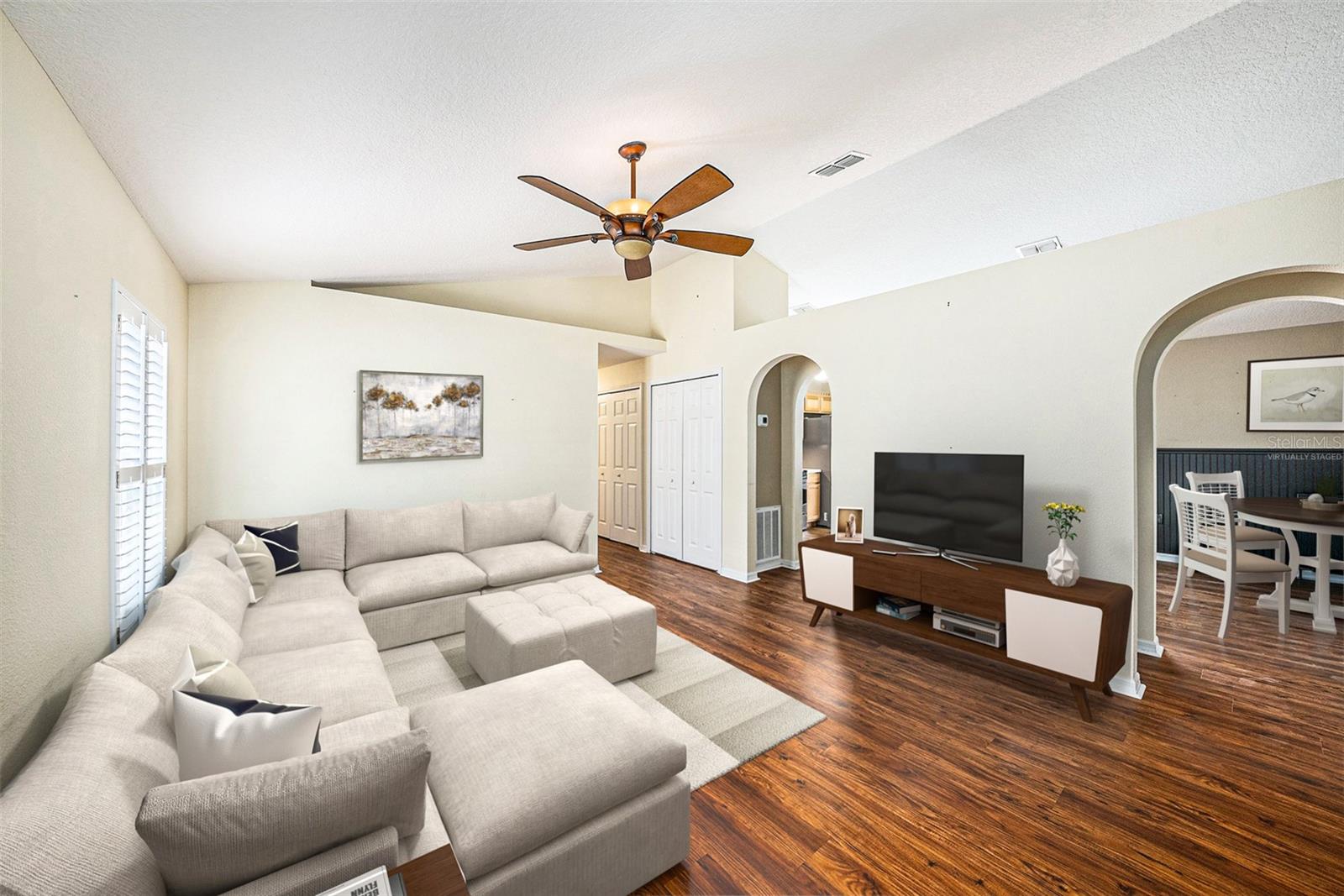 Virtually staged living room