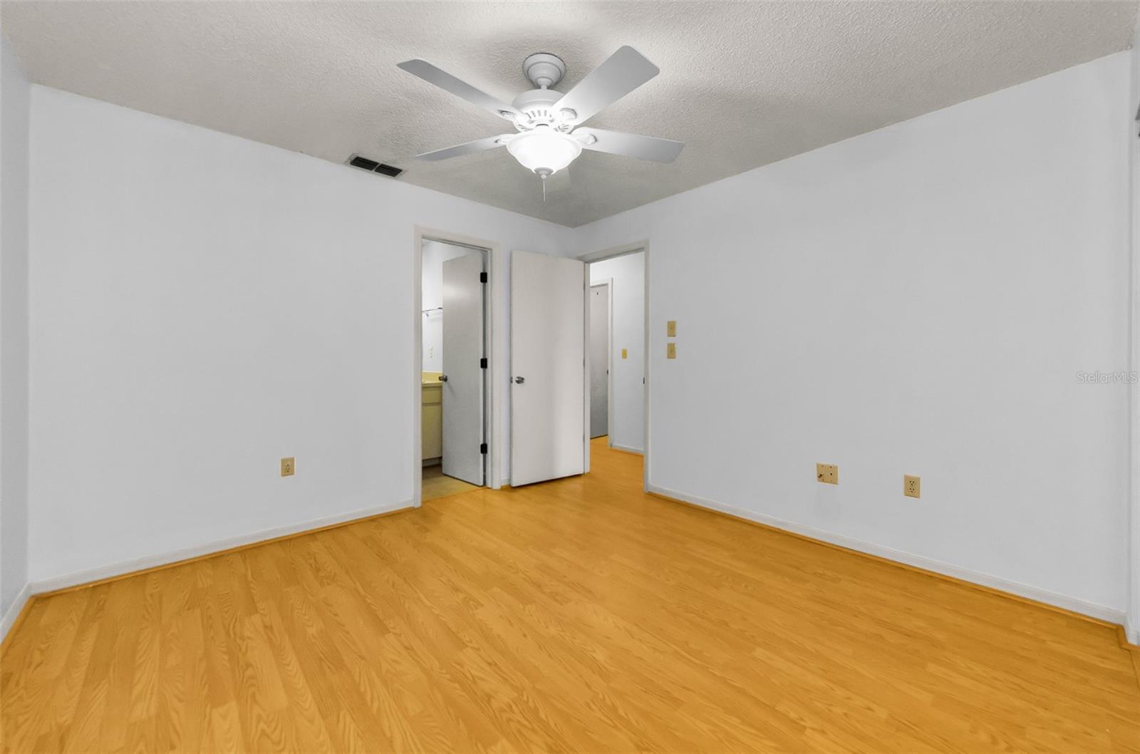 The primary bedroom has a private bathroom.