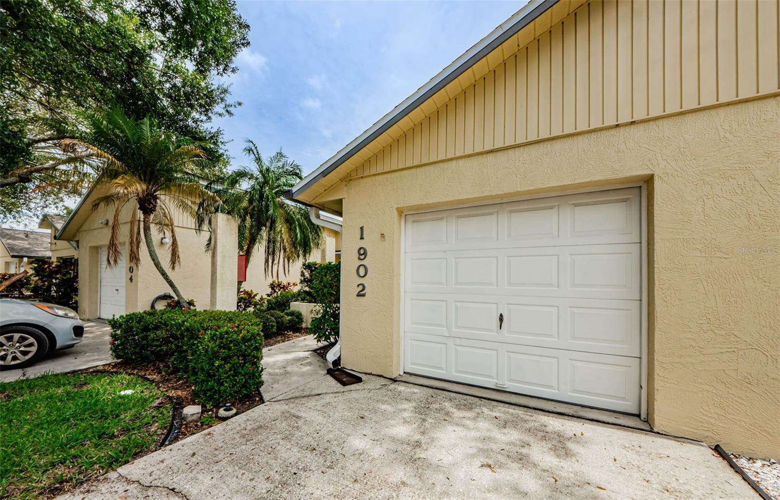 Private driveway, garage, and entryway.