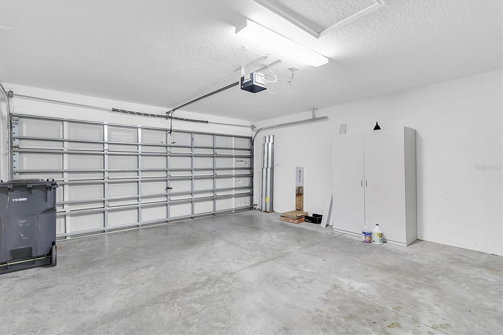 spacious 2 car garage