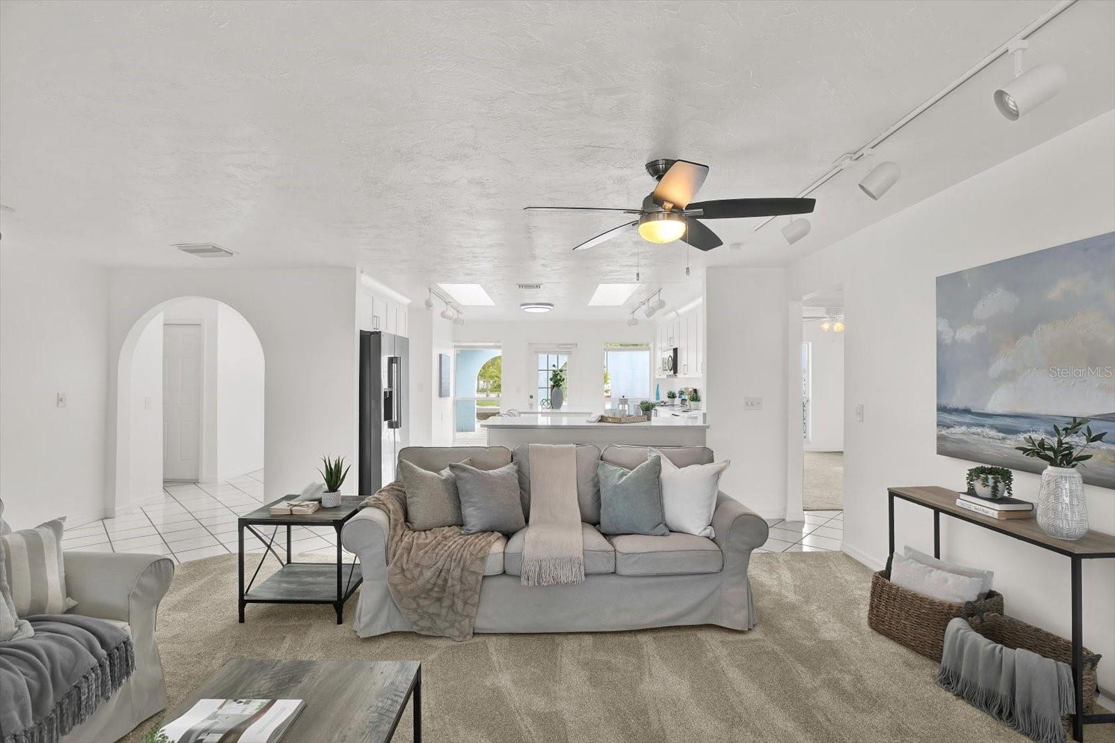 Open concept living room and kitchen