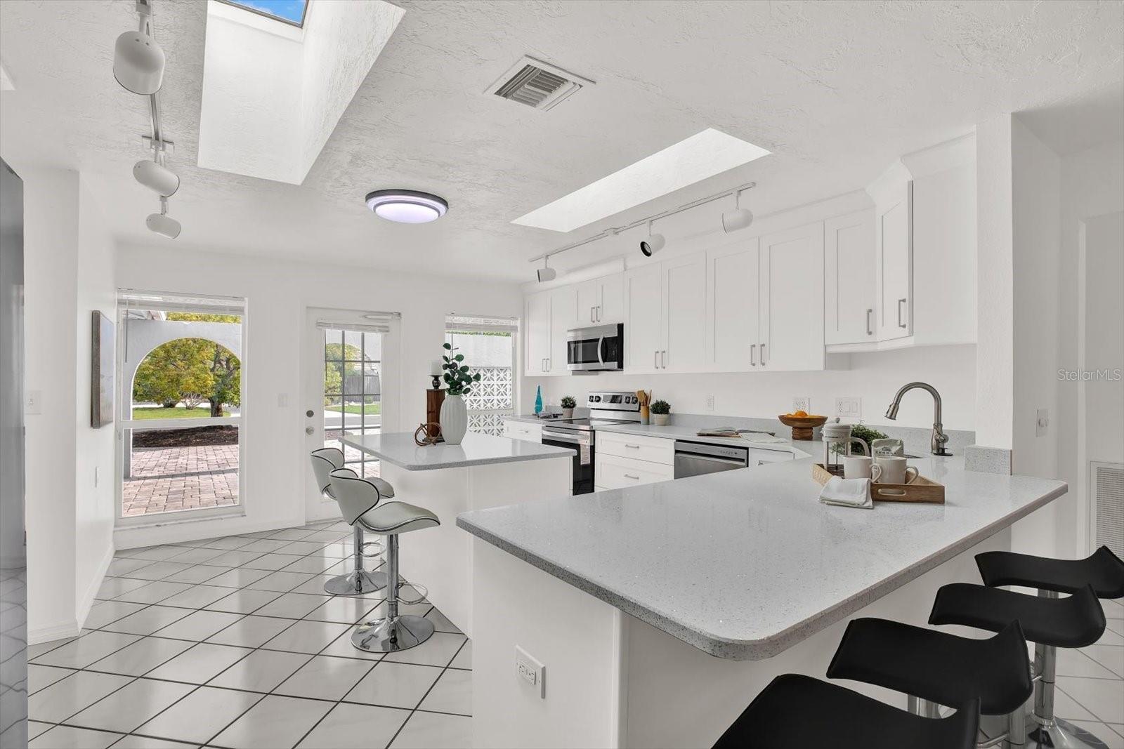 Sparkling quartz countertops