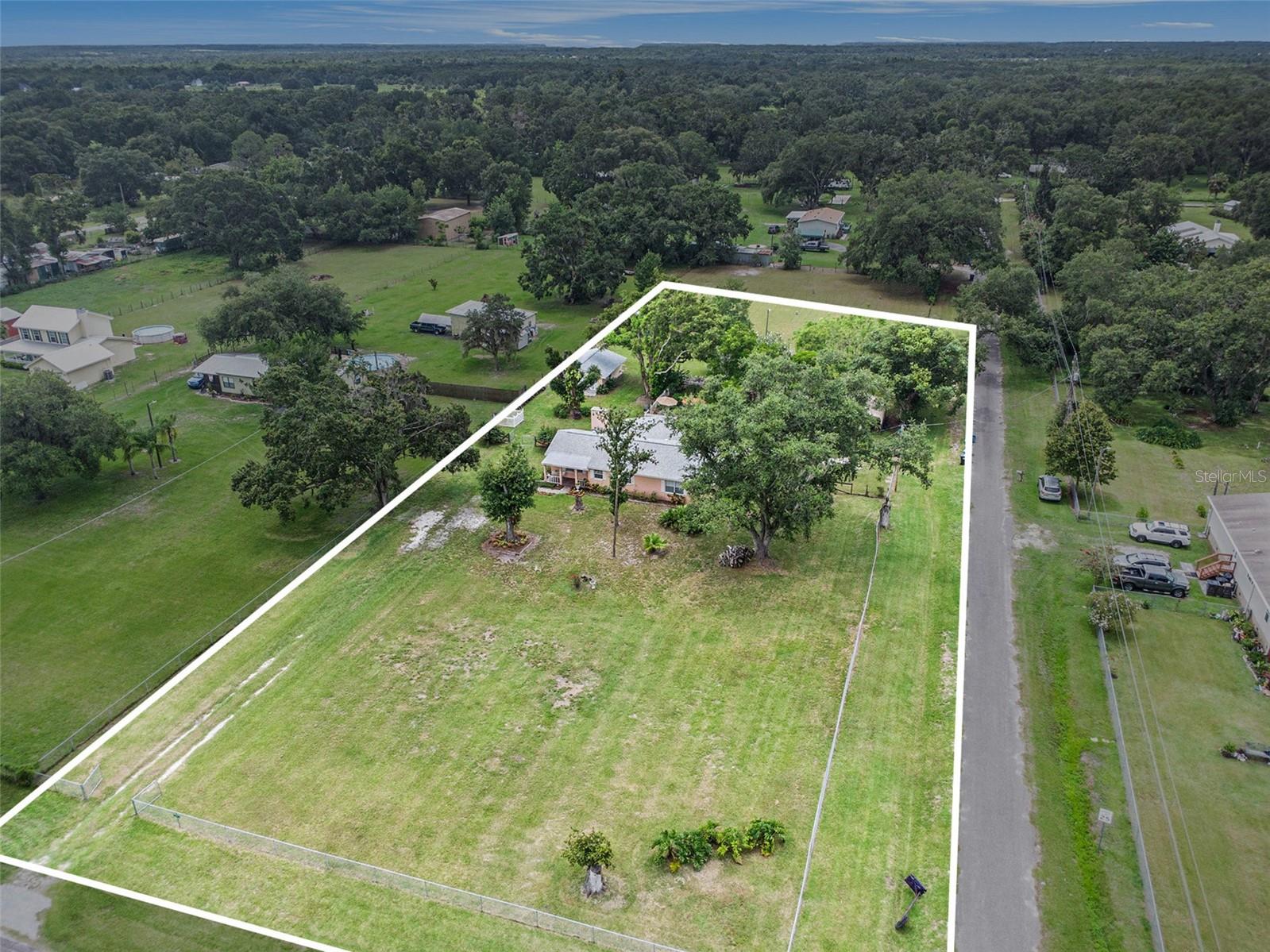 Aerial w/ Plot Lines - 235 Old Welcome Rd, Lithia, FL 33547
