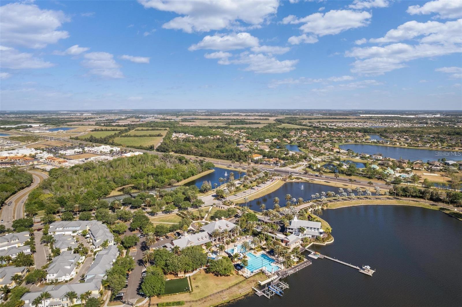 Aerial View of Community Pool & Amenities
