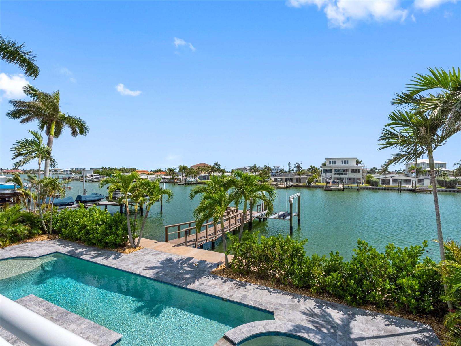 View of salt water pool from the balcony.