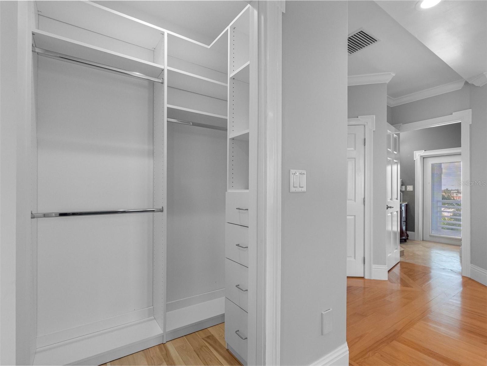 Walk-in closet.