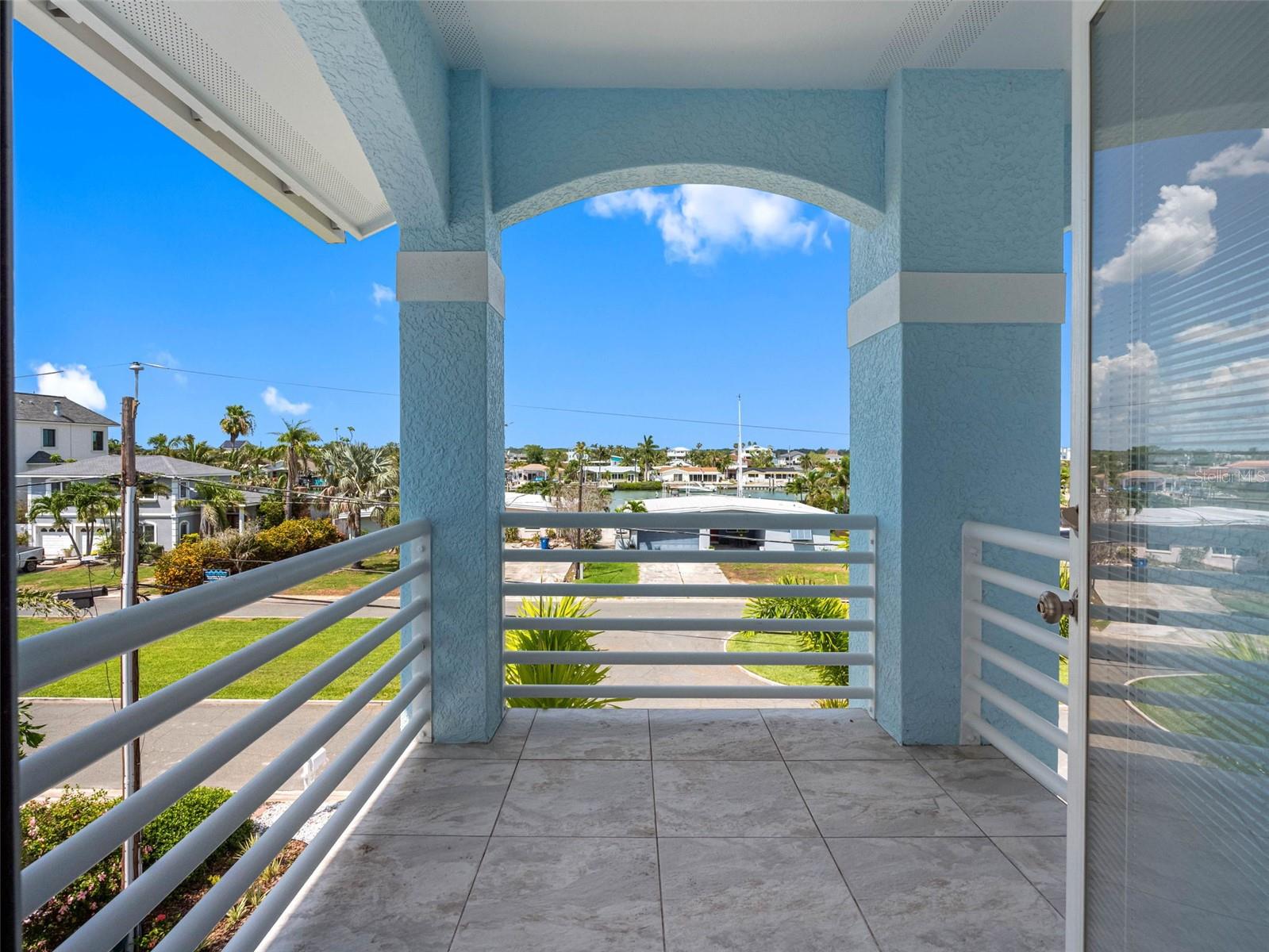 Private balcony from bathroom at the front of the home.