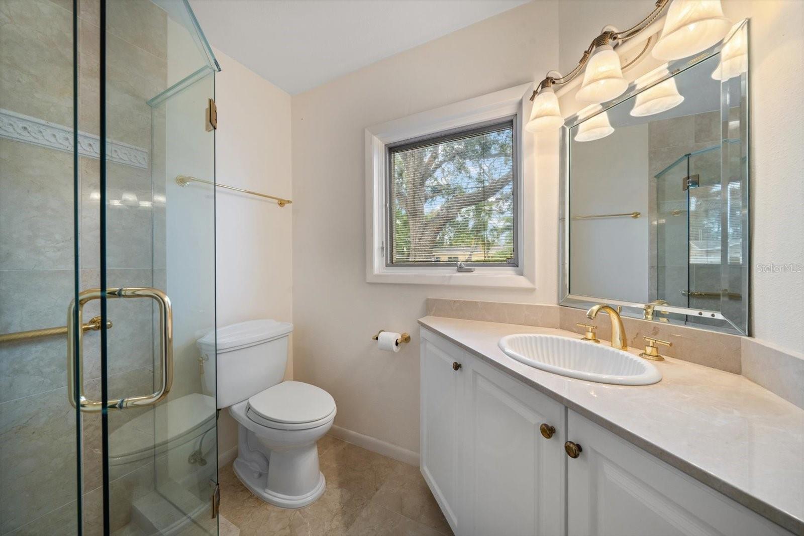 Lower level full bath, right off the family room